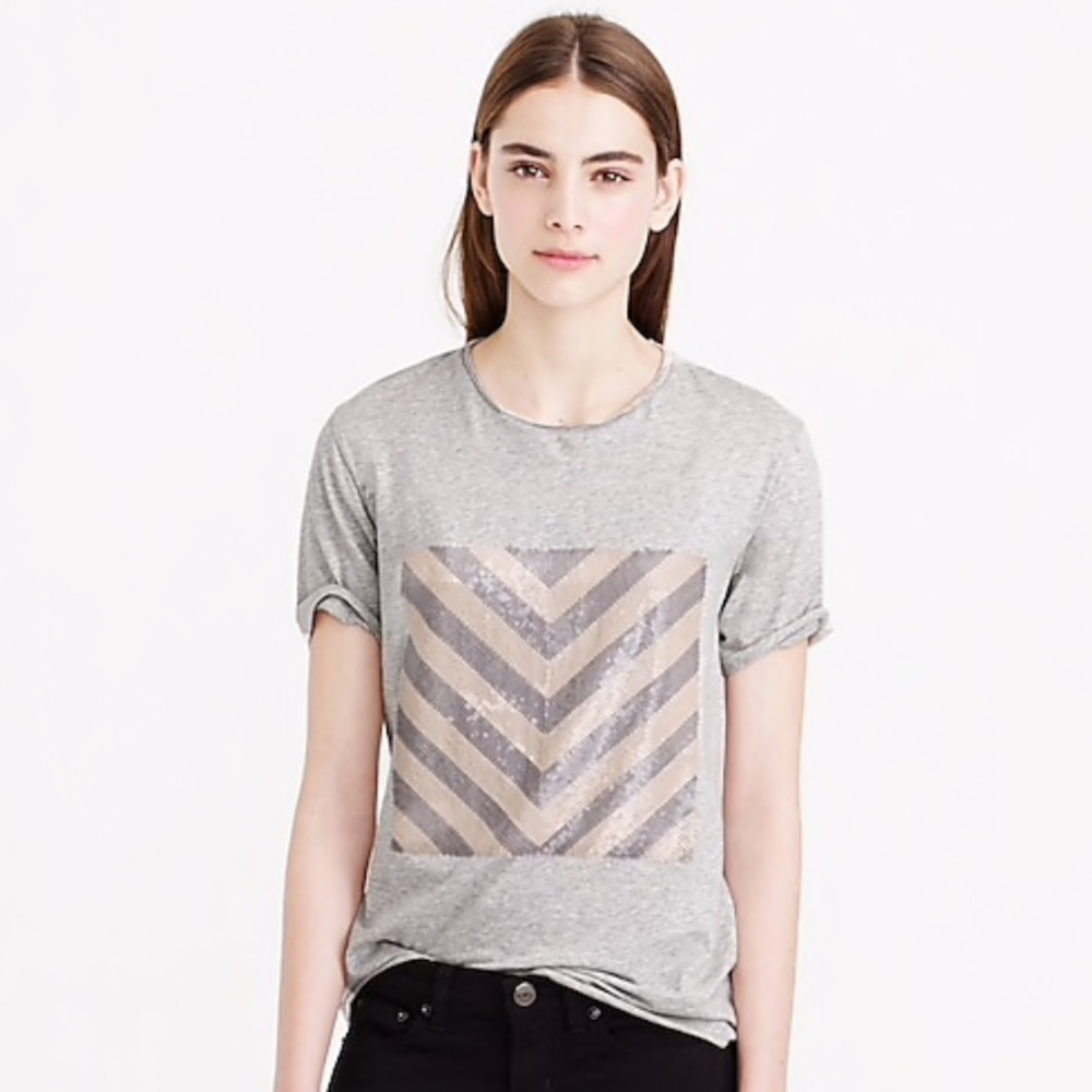 J.Crew Sequin chevron t-shirt size S